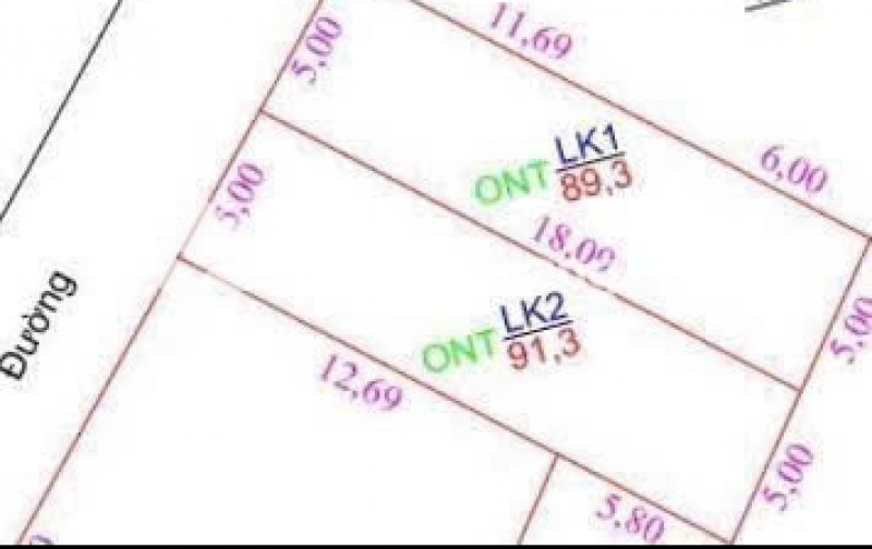 Bán đất thổ cư văn giang hưng yên 89,3m² và 91,3m² mặt tiền 5m, đường 6m, gần VĐ 4, giá đầu tư 4.x tỷ