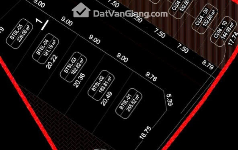 Bán Đất Văn Giang Lô 132,36m2 Khu Đô Thị Dagonbark Phụng Công Đường 8m Giá 8xtr/m2