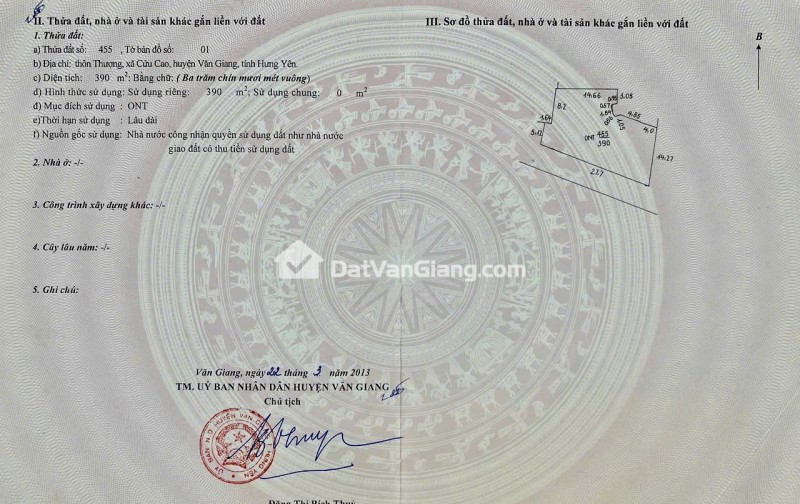 390m2 Đất ở Văn Giang, Mặt Tiền 27m Thôn Thượng Cửu Cao Đường 6m Giá 3x Triệu/m2